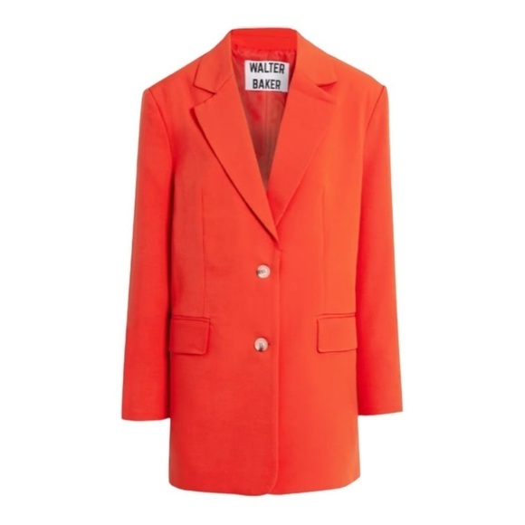 NWT WALTER BAKER Kira Oversized Blazer Clementine Orange XL - Picture 5 of 10